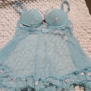 beautiful lingerie light blue